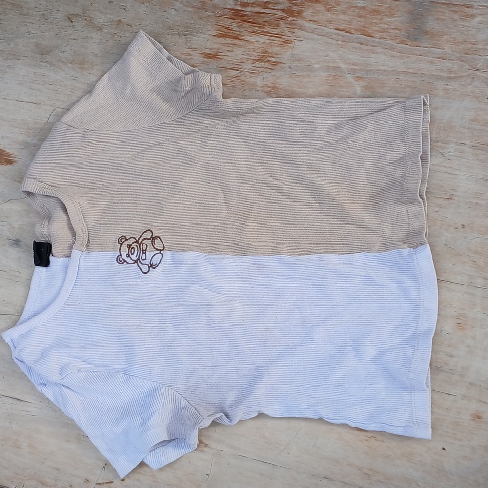 White and brown teddy shirt